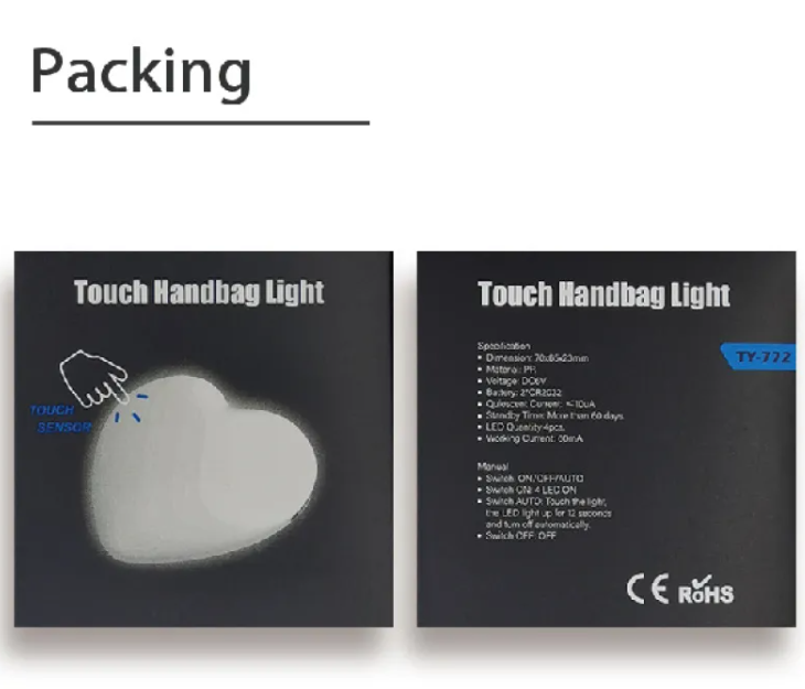 Heart Glow LED Handbag Light